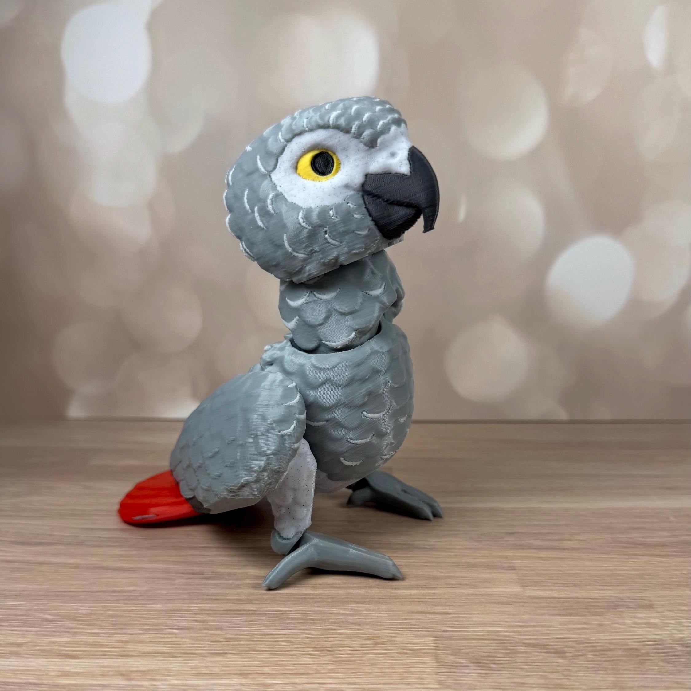 Congo African Grey Parrot, Poseable