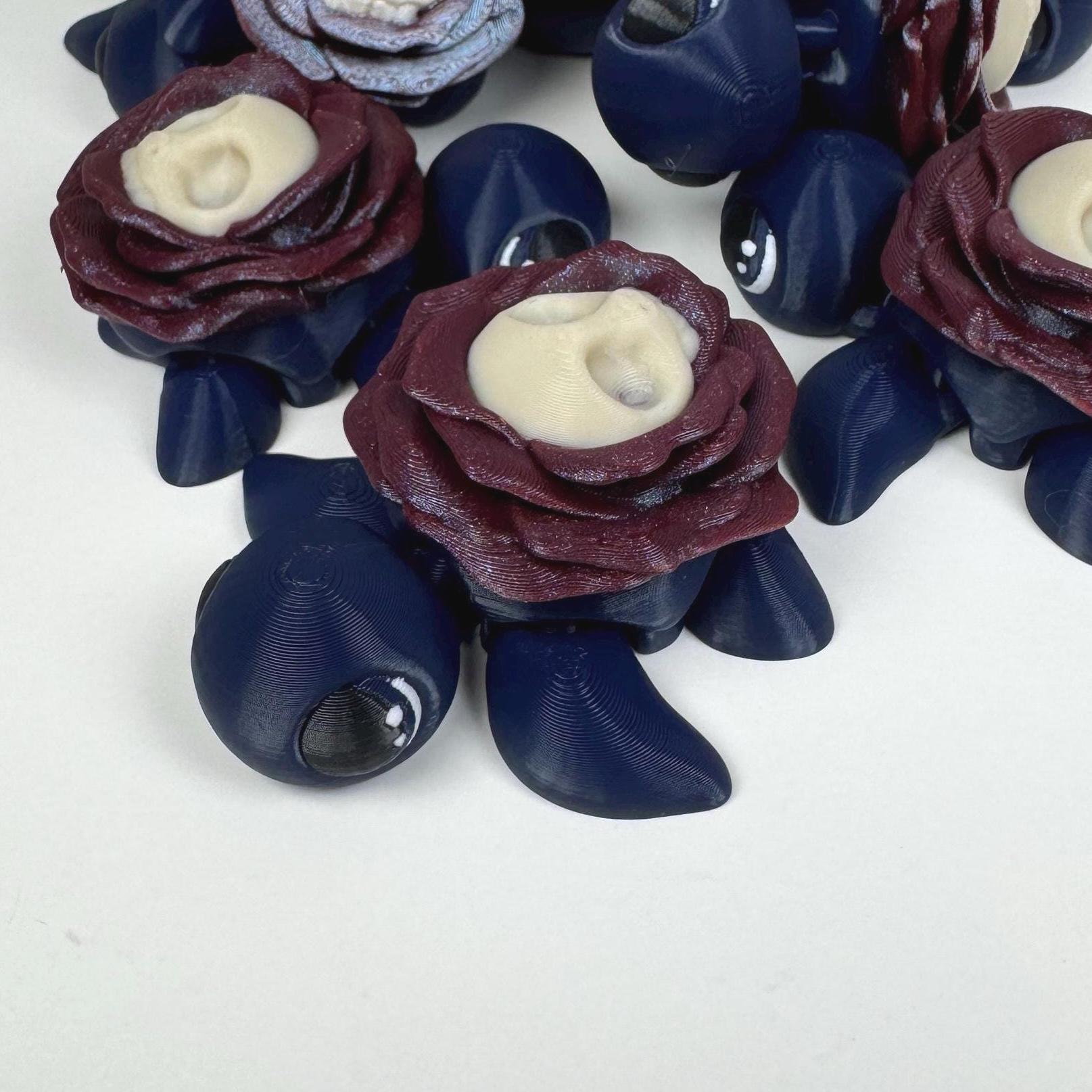 Spooky Rose Turtle with Skull Shell | 2.5"