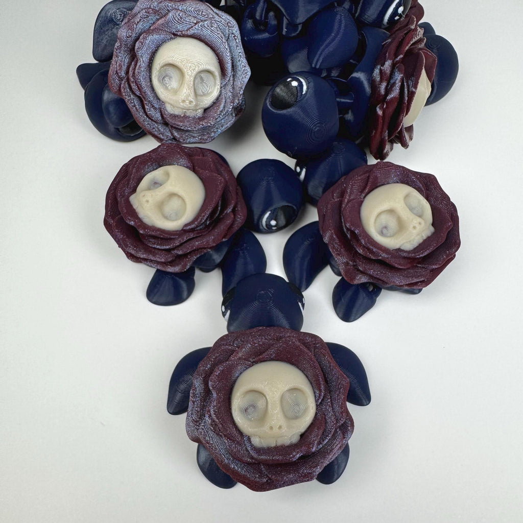 Spooky Rose Turtle with Skull Shell | 2.5"