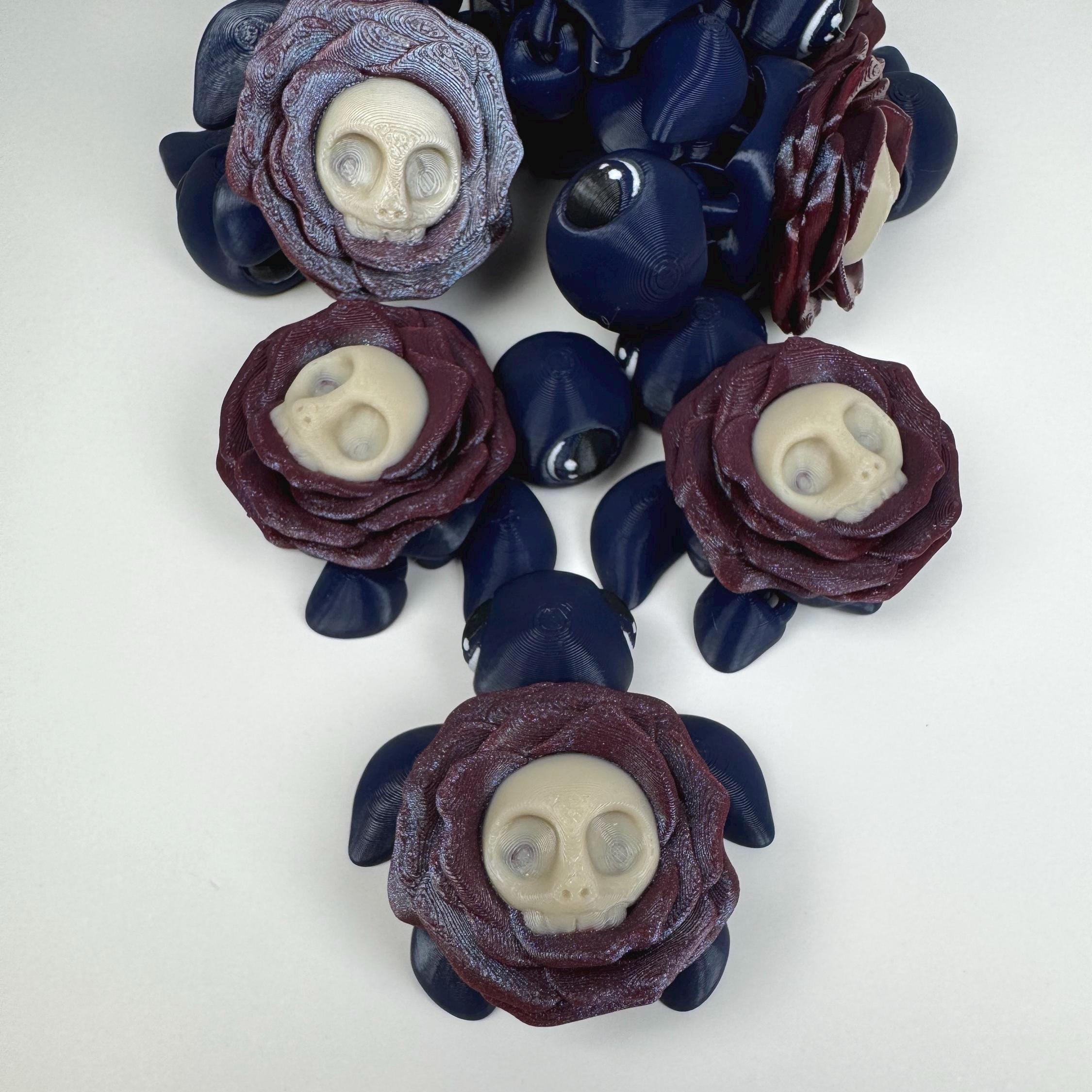 Spooky Rose Turtle with Skull Shell | 2.5"