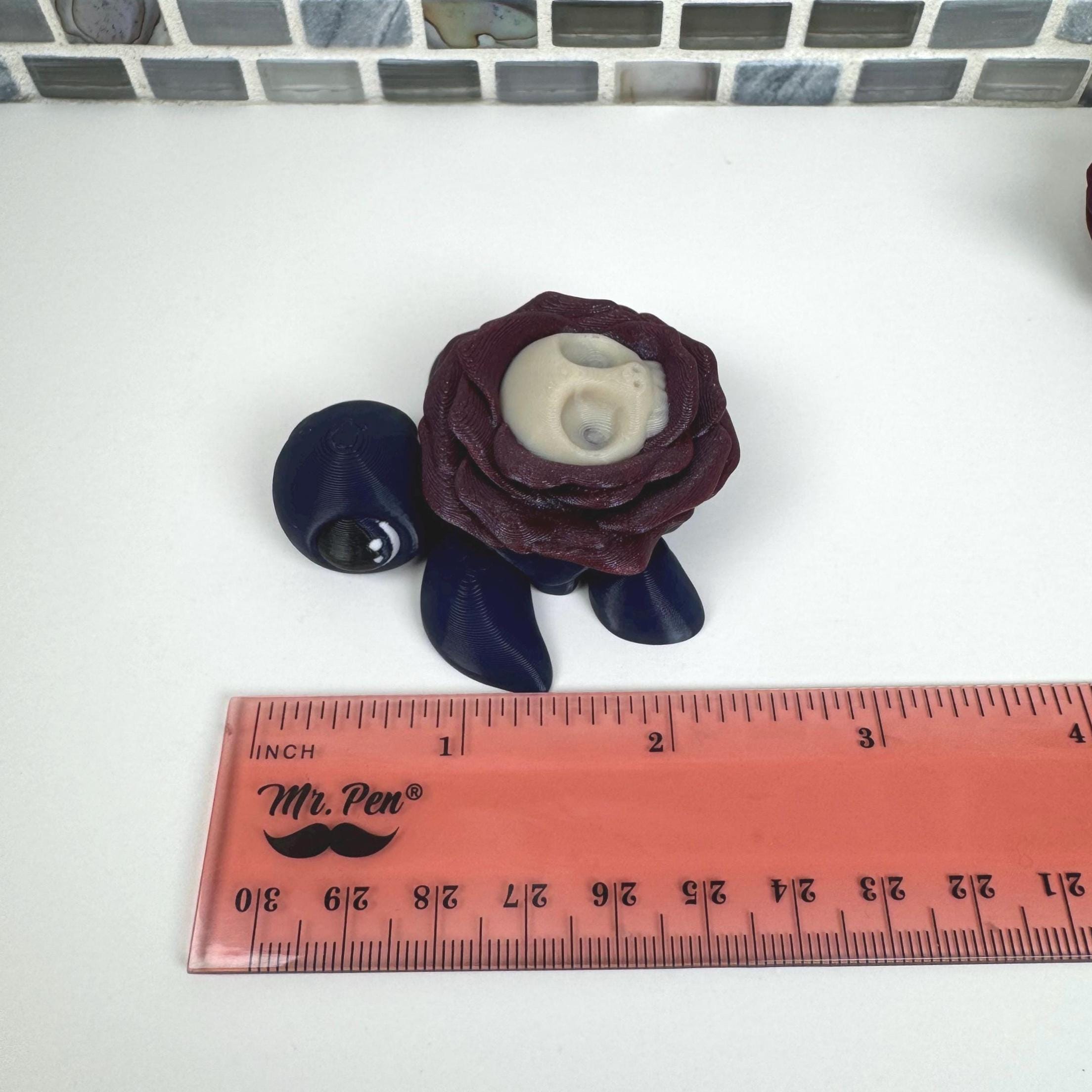 Spooky Rose Turtle with Skull Shell | 2.5"
